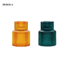 Christmas Embossed Pattern Colours Stained Glass Candle Holder Glass Candle Holder