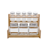 8PCS Borosilicate Glass Jars for Food Storage with Bamboo Lid and Rack-DRL233010
