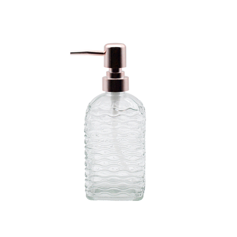 DEROLA Vintage Pink Head Clear Glass Soap Dispenser