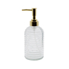 DEROLA Glass Soap Dispenser with Stripped Pattern And Pump
