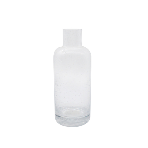 DEROLA Large Round Clear Glass Vase 