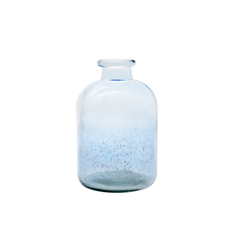 DEROLA Transparent Bubble Cylinder Blue Vase