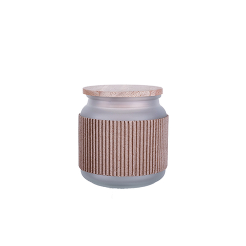 Factory Price 7oz Empty Amber Glass Container Glass Candle Holder with Customized Bamboo Lid