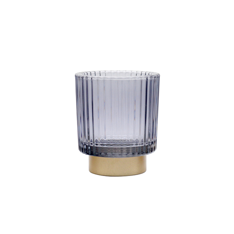 Empty Amber Round Glass Candle Jar Candle Holders with Lid