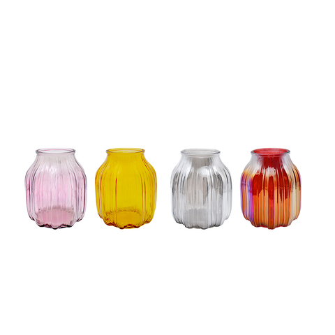 Colors Glass Vase/ Blue Stripe Vase/ Multicolor Glass Vase