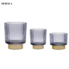 Hot Selling Cheap 300ml 500ml Green Bottle Glass Cut Cup Pillar Candle Holder