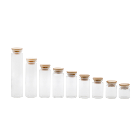 Custom-Made High Borosilicate Glass Bottles Air Tight with Cork/Bamboo Lid-DRL233030