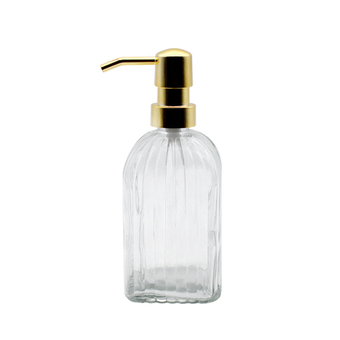 DEROLA Glass Soap Dispenser with Rust Proof Metal Pump