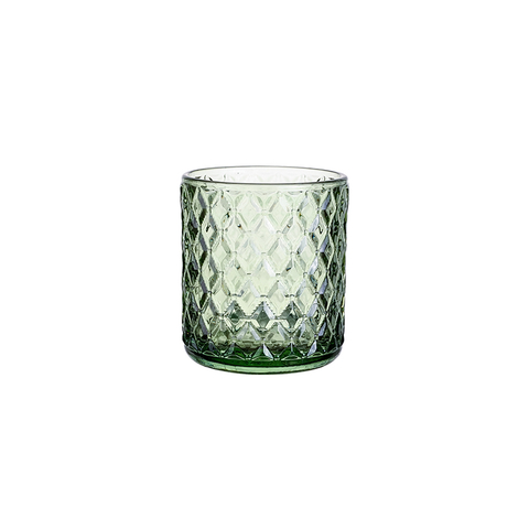 Glass Candlestick Green Pink White Black Candle Holder