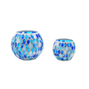 Low MOQ Ready To Ship Ball Shape Glass Mosaic Candle Holder Christmas Decoration