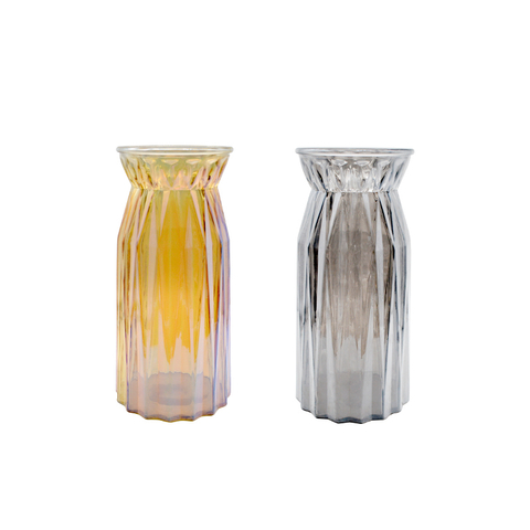 Modern Hollowed out Glass Clear Vase for Decor Vase Decorative Flower Vases