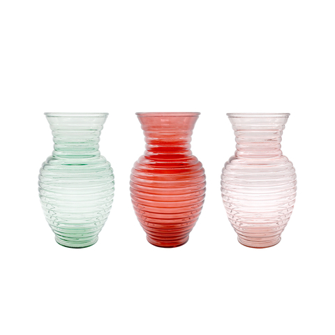Custom Wholesale Decorative Round Flower Glass Vase for Flowers