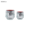 Wholesale Customize White Pink Blue Painting Glass Candle Fire with Wooden And Metal Lids