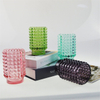 Customized Spray Glass Candle Jar with Grape Design