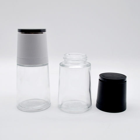 Durable Glass Grinder and Shaker for Household with Grey or Black Plastic Cap