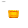 Hollow Christmas Logo Candle Cup Ion Plating Green Glass Candle Holder