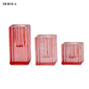 Christmas Pattern Plated Hardware Cover Glass Candle Holder