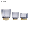 Hot Selling Cheap 300ml 500ml Green Bottle Glass Cut Cup Pillar Candle Holder