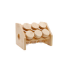 6PCS High Borosilicate Glass Jar with Bamboo Lid in The Wooden Shelter,for Kitchen Use