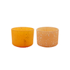 DEROLA 2PCS Yellow Textured Glass Candle Holder With Fine Flashes