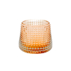 DEROLA Tealight Holder Cut Glass Amber Brown, Glass Tealight Candle Holders for Wedding Decor, Candle Holders for Home,Party