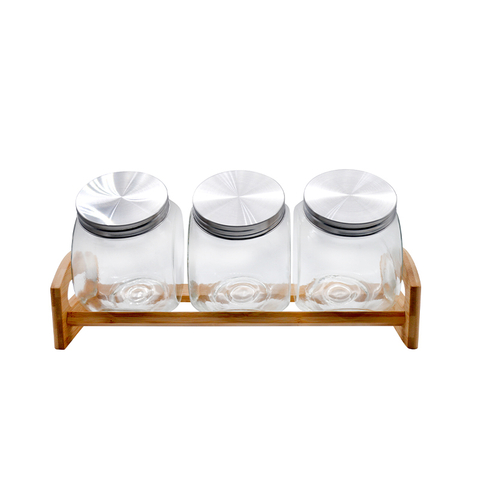 Eco-Friendly Bamboo Kitchen Jar Cabinet Pantry Shelf Organizer Spice Rack-DRL233012