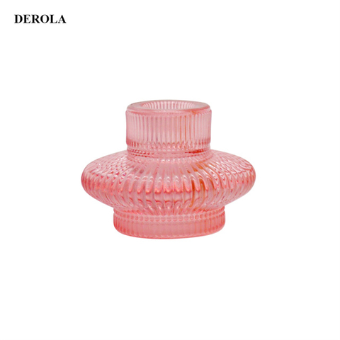 Cylinder Shape Gold Metal Color Candle Cup Glass Jar Custom Candy Holder for Candle Making