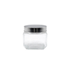 DEROLA Clear Square Glass Jars with Metal Lid - Glass Food Canister & Storage Jars for Cookie Rice Beans Pasta Snacks