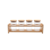 High Borosilicate Large Capacity Glass Jar with Bamboo Lid And Shelter, 4 Jars in Set