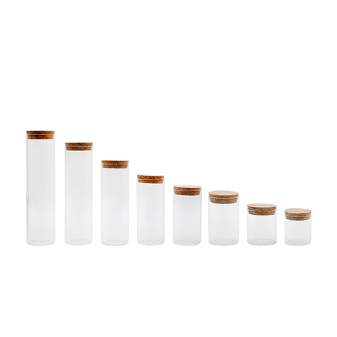 Heat Resistant High Borosilicate Glass Storage Jars Containers with Airtight Cork Lid-DRL233035