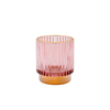 DEROLA Rose Gold Votive Candle Holders with Golden Edage,Glass Tea Light Holder