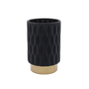 DEROLA Candle Holder with Golden Base, Sprayed Black Color Glass Tealight Candle Holder