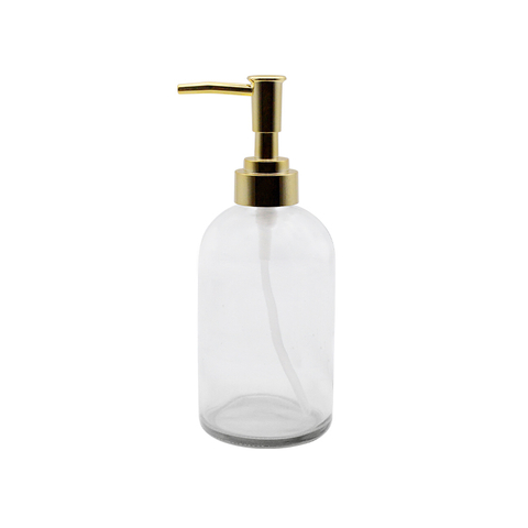 DEROLA Glass Soap Dispenser with Golden Pump
