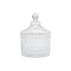Fashion Spray Technology Outside Glass Candle Holder Electroplating with Machine Carved Glass Candle Jar