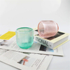 Empty Round Glass Candle Jar Glass Candle Holder with Bamboo Lid