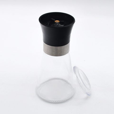 Glass Sauce Bottle with Stainless Steel Rotatable Cap Grinder/Salt and Pepper Grinder Shaker