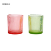 Colorful Candle Container Glass Jar Frosted Candle Holder