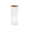 Multi-Sized Air-tight Cylinder High Borosilicate Glass Food Jar with Bamboo Lid, For Kitchen Use, Large Capacity
