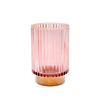 DEROLA Fluted Pink Tealight Candle Holder