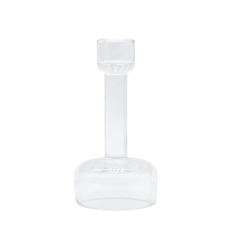 Clear and Printed Glass Candle Holder