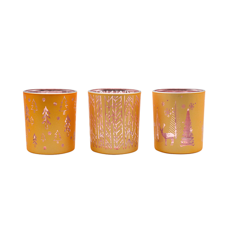 Wholesale Pattern Engraved Glass Candle Jar and Glass Candle Holder