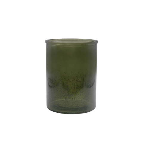 DEROLA Green Glass Texture Low Ball Vase