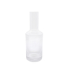DEROLA Clear Ribbed Glass Vase with Long Neck