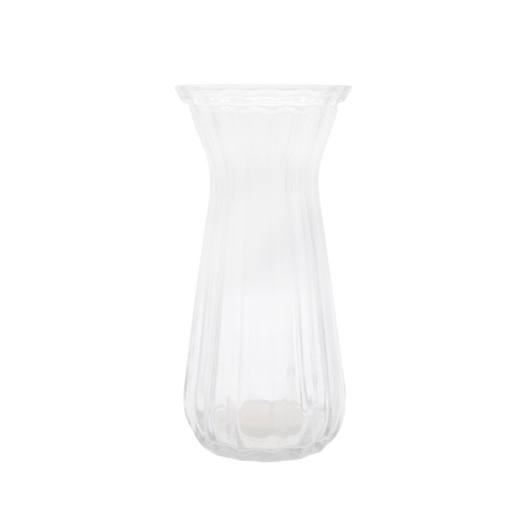 Embossed Belly Round Home Decoration Glass Vase for Flowers