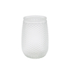 DEROLA Tall Round Clear Embossed Glass Vase